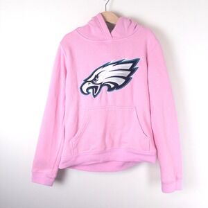 NFL Philadelphia Eagles Girls Youth Fleece Sweatshirt Pink Logo Sz M 10-12